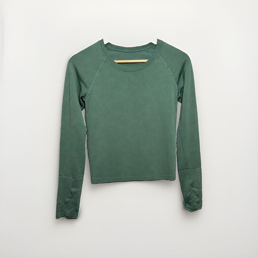 Lululemon Swiftly Tech Long Sleeve 2.0 Womens 6 Green Running Thumbholes